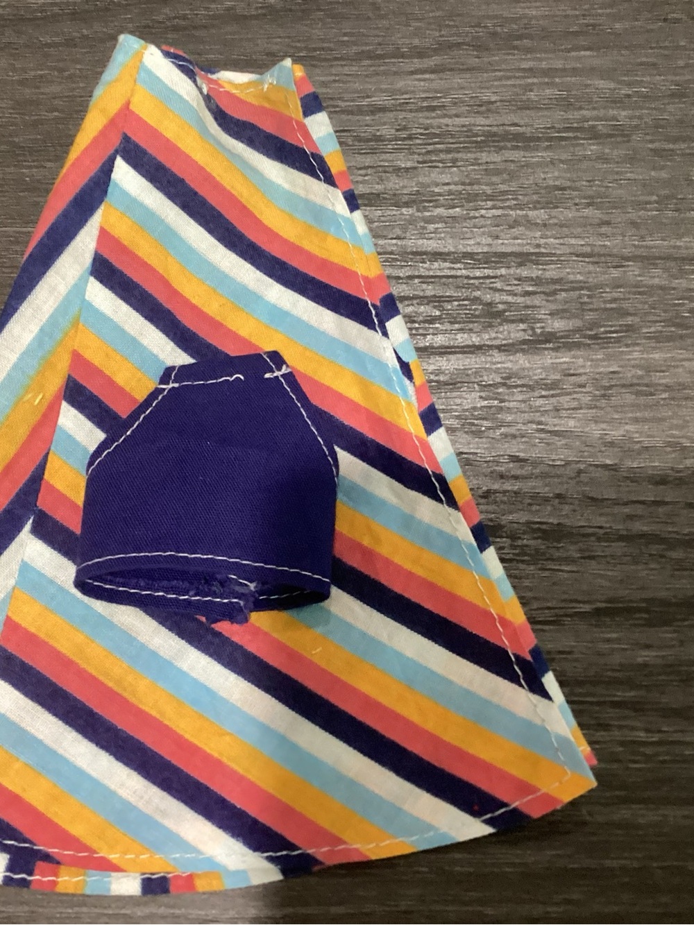 TG. DUSTY doll dress striped designed for fashion dolls in the 1970s